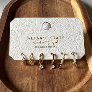 NWT Altar'd State Gold Hoop and Stud Earring Collection